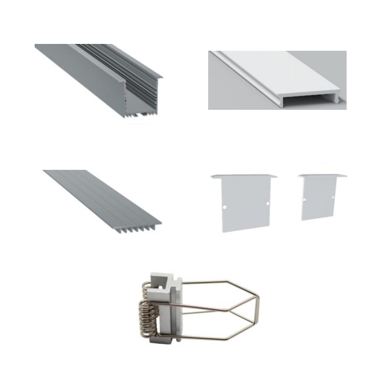 Recessed LED Strip Light Channel For 32mm Quad Row LED Strips Recessed LED Strip Light Channel For 32mm Quad Row LED Strips